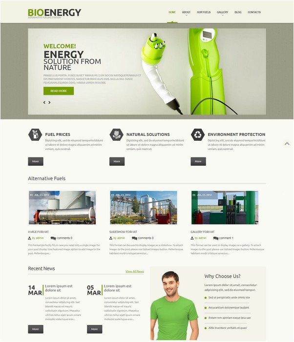 Biofuel Responsive WordPress Theme