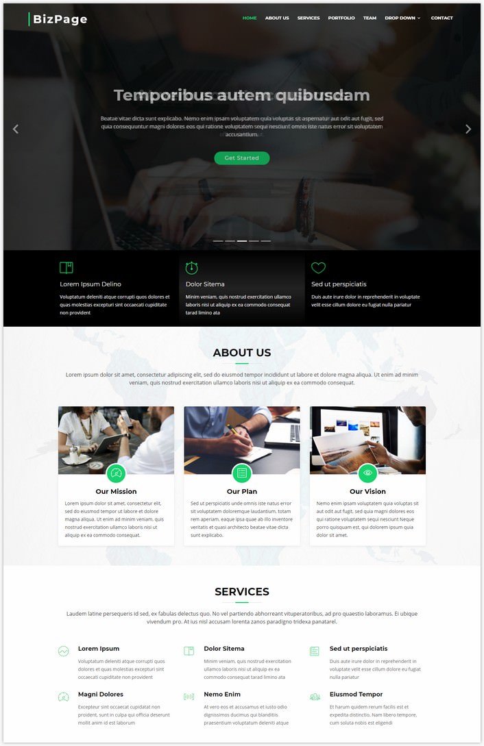 BizPage Bootstrap Business Template