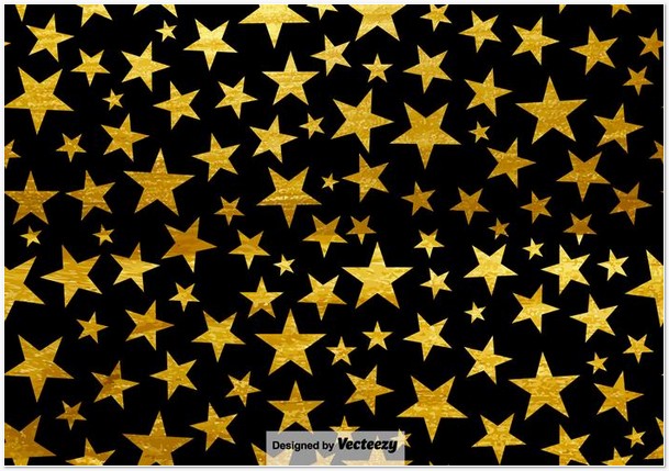 Black Background With Stars Seamless Pattern