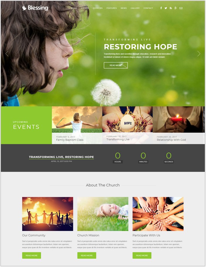 Blessing - Church PHP Website Template
