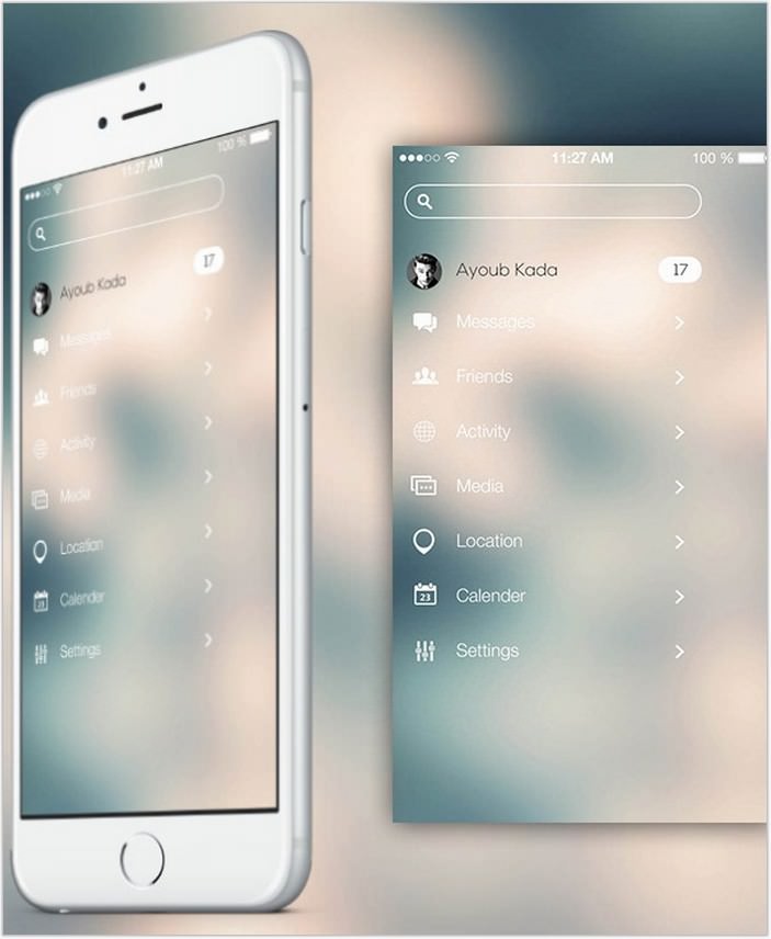 Blurry IOS8 Mobile App Ui