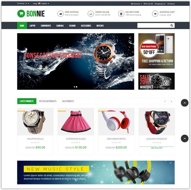 Bonnie - Multipurpose Responsive OpenCart Theme