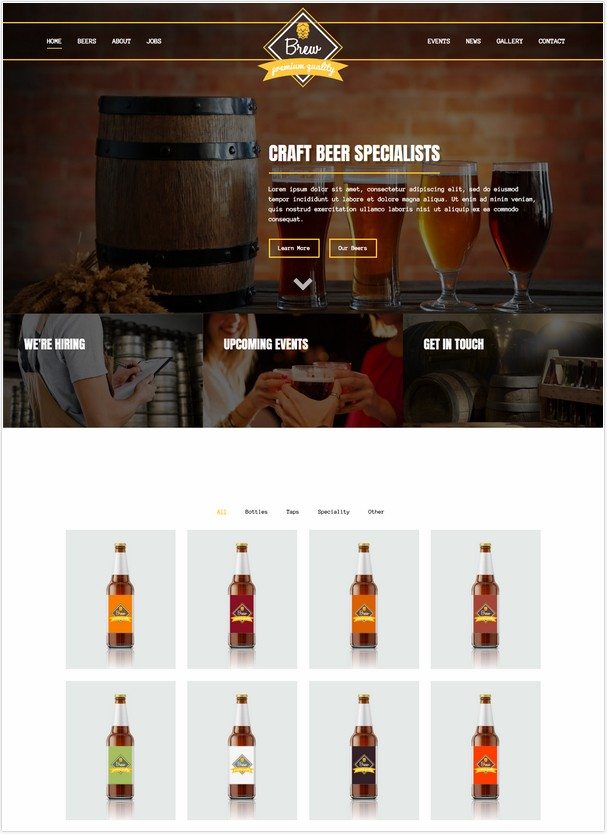 Brew - Craft Beer Brewery / Pub HTML5 Template