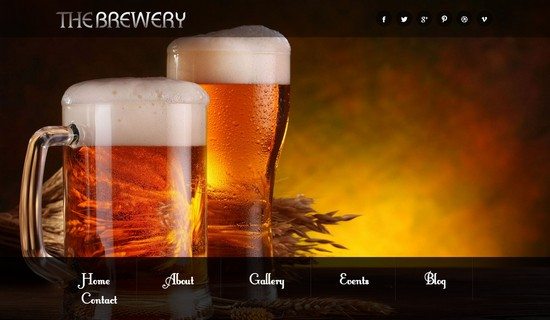 Brewery food and drinks Mobile Website Template