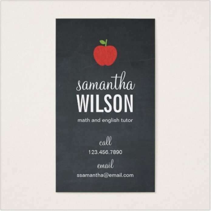 Chalkboard Apple Teacher Business Card - Groupon
