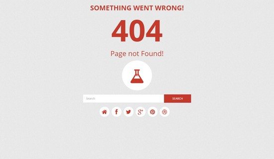 Chemico – Responsive Animated 404 Error Template