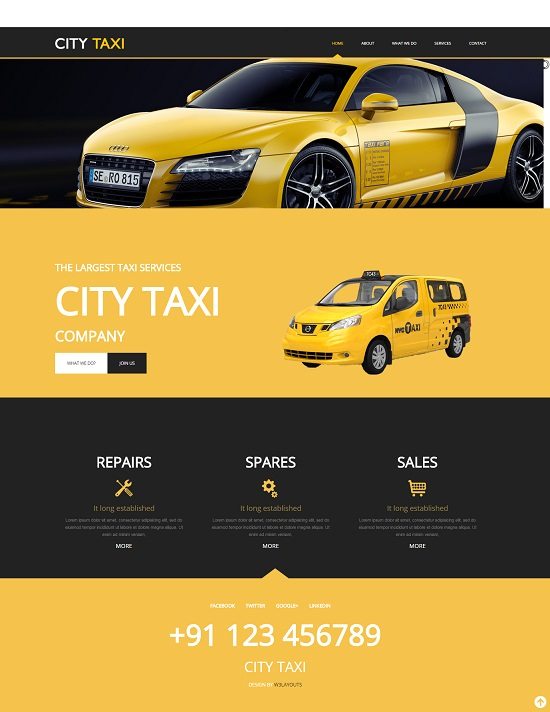 City Taxi a taxi services Mobile Website Template