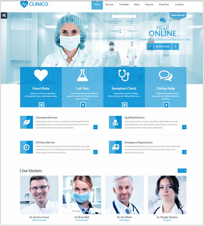 Clinico - Responsive Medical and Health Template