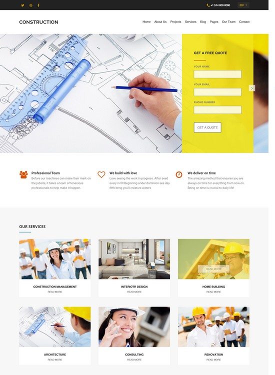 Construction HTML Template