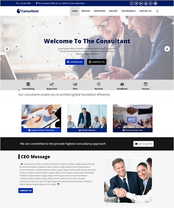 58+ Best Consulting Website Templates 2018 [Free & Premium] - Templatefor