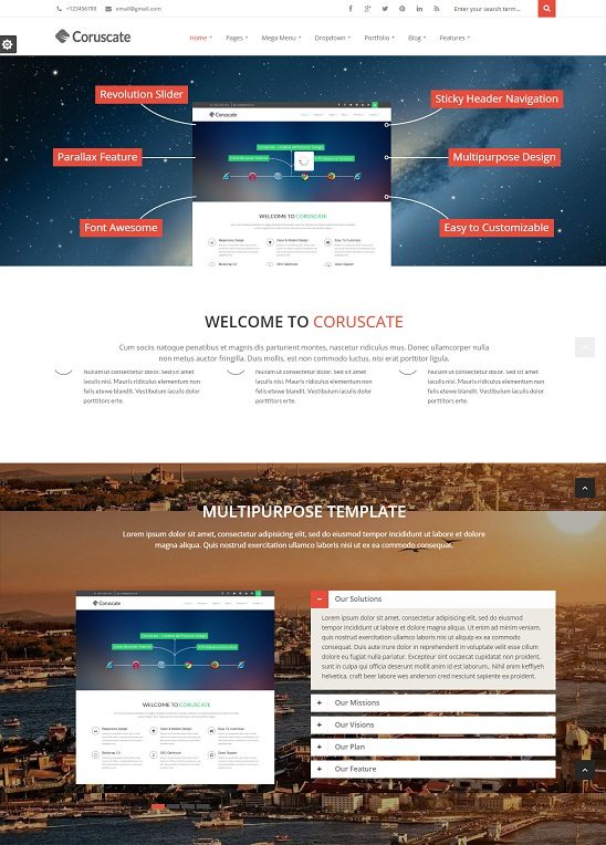 Coruscate - Multi-Purpose Responsive HTML Template