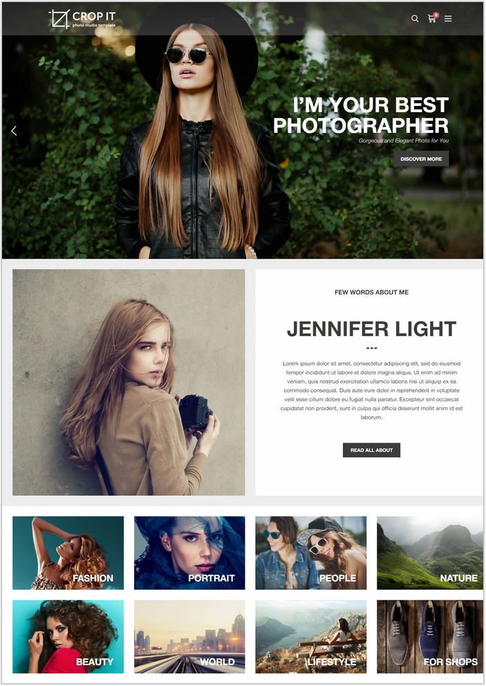 CropIt Photography PHP WordPress Template