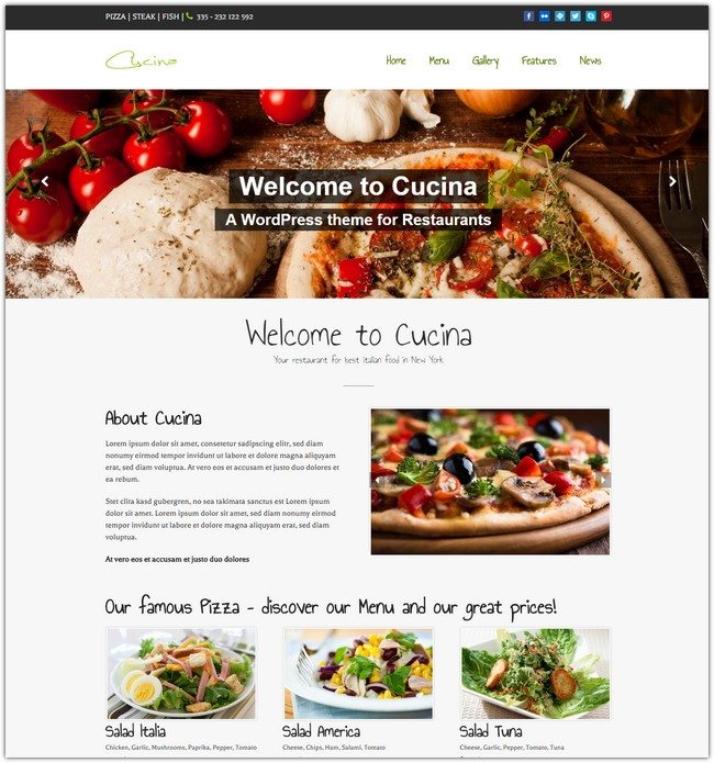 Cucina – Beautifull WordPress Restaurant Theme
