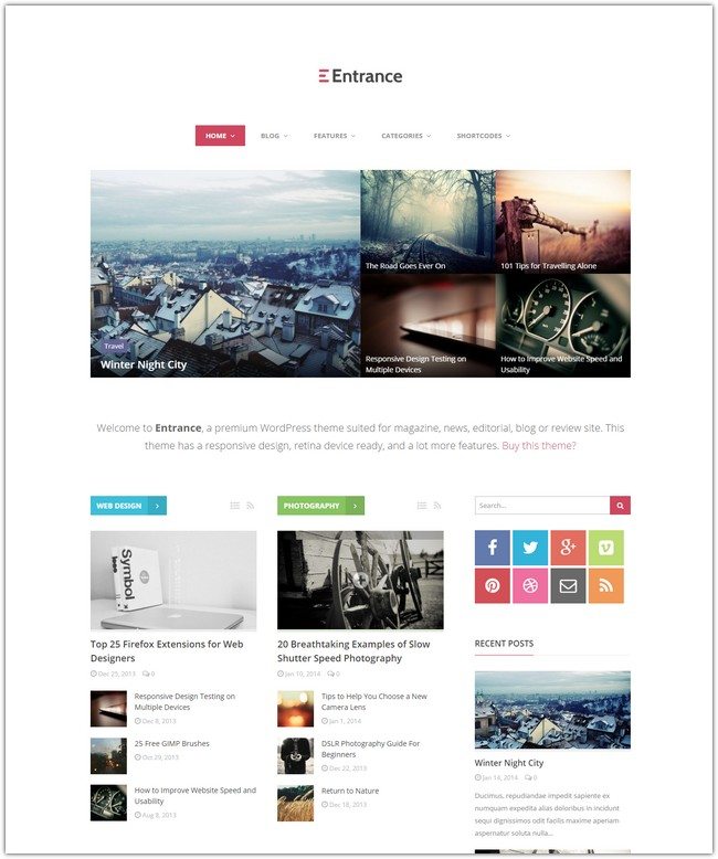 Entrance - WordPress Theme for Magazine and Review