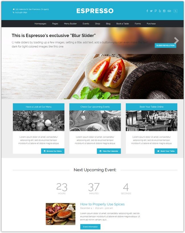 Espresso - A WordPress Theme for Restaurants