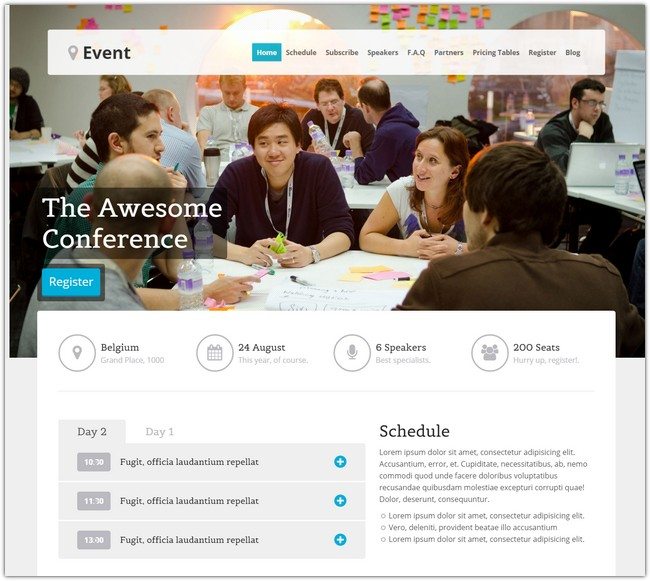 Event - WordPress Landing Page Theme