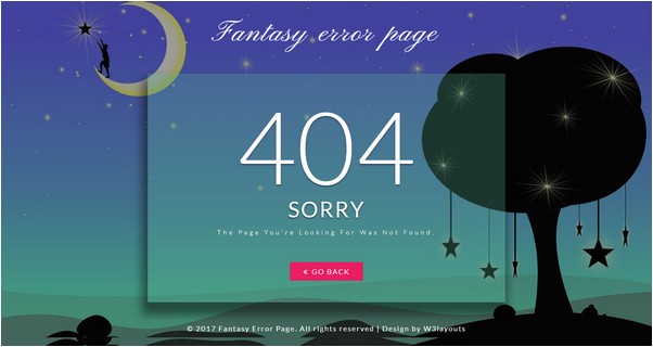 Fantasy Error Page Responsive Widget Template