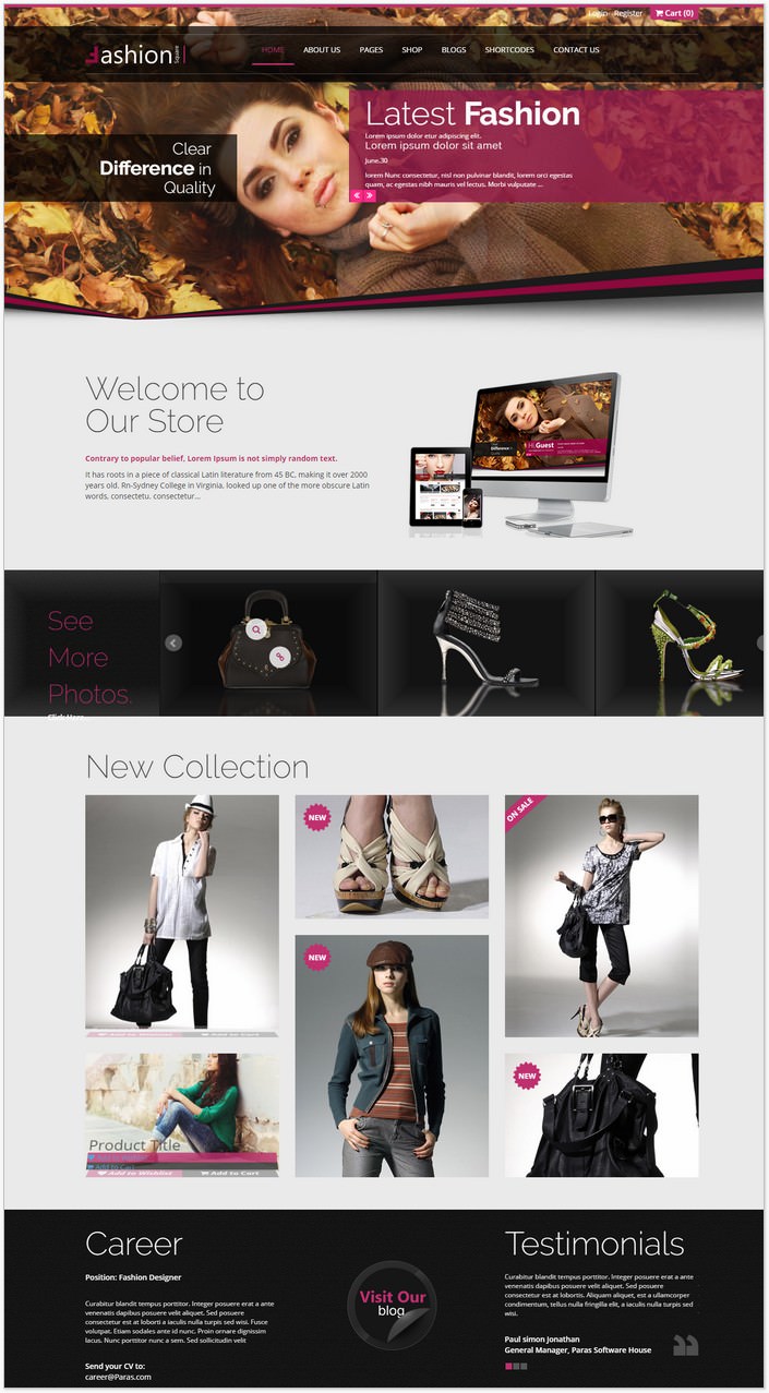 Fashion Shop Responsive Ecommerce HTML5 Theme