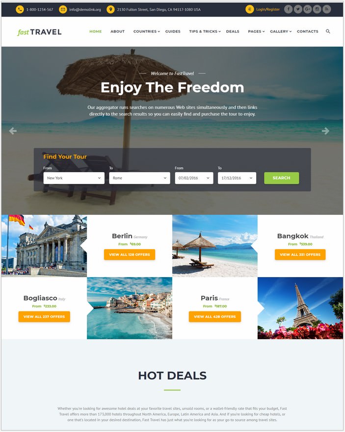 Fast Travel Agency Responsive Website Template