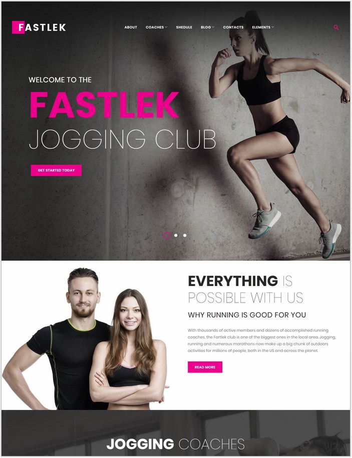 Fastlek - Running Club & Coaching WordPress Theme