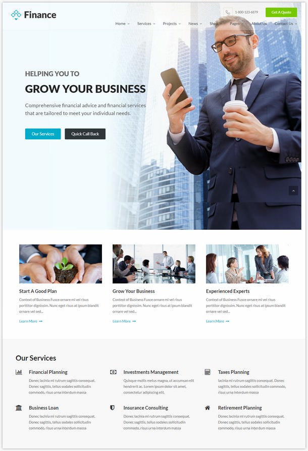 Finance - Business & Financial, Broker, Consulting, Accounting WordPress Theme
