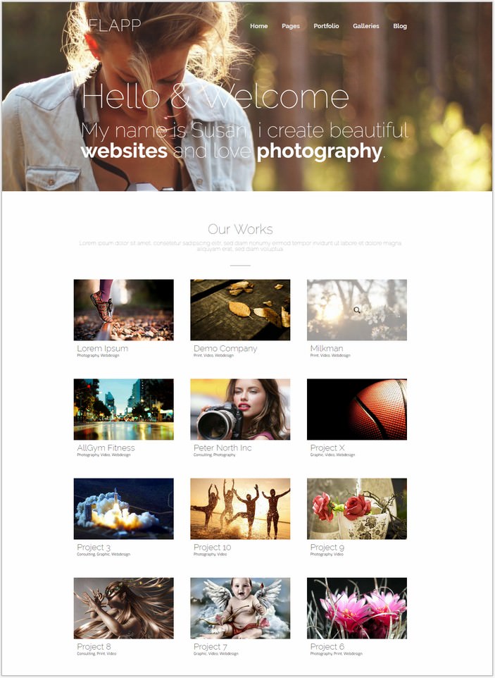 Flapp Photography PHP WP Theme