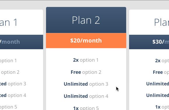 Free Responsive Pricing Table
