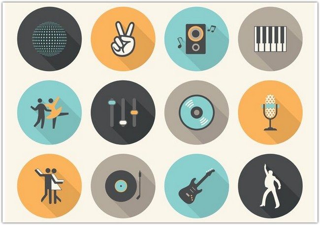 Free Vector Flat Music Icons