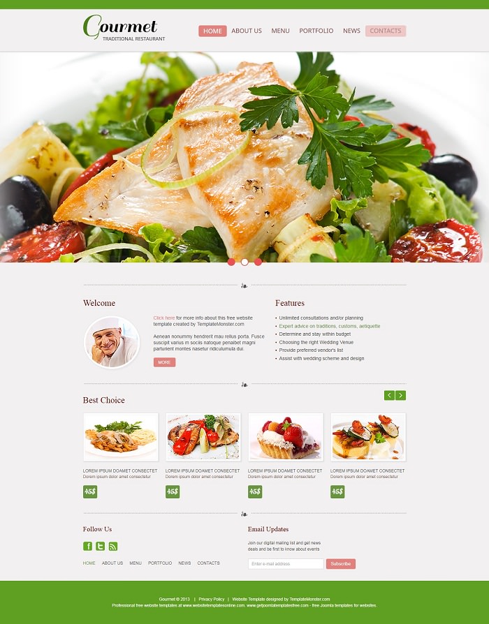 Free Website Template – Restaurant