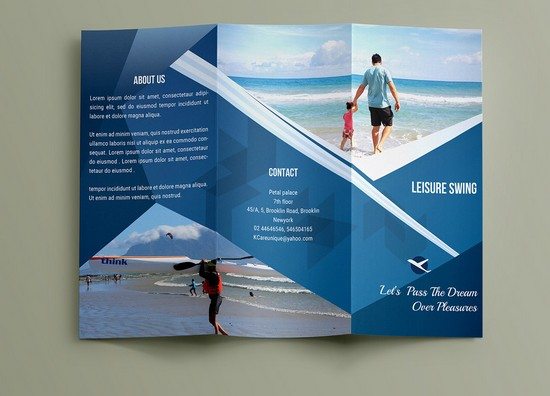 Free travelling trifold brochure template
