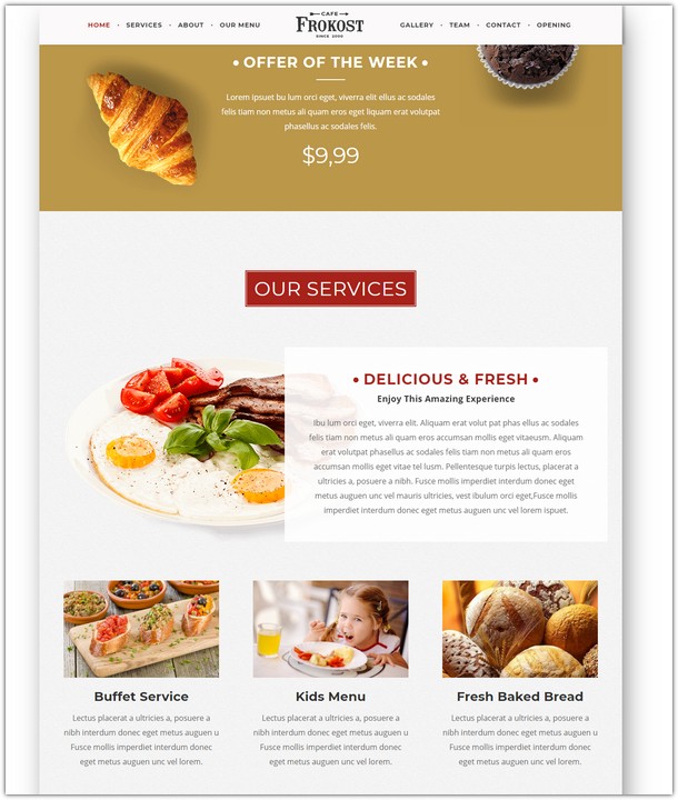 Frokost - Restaurant / Cafe One Page HTML5