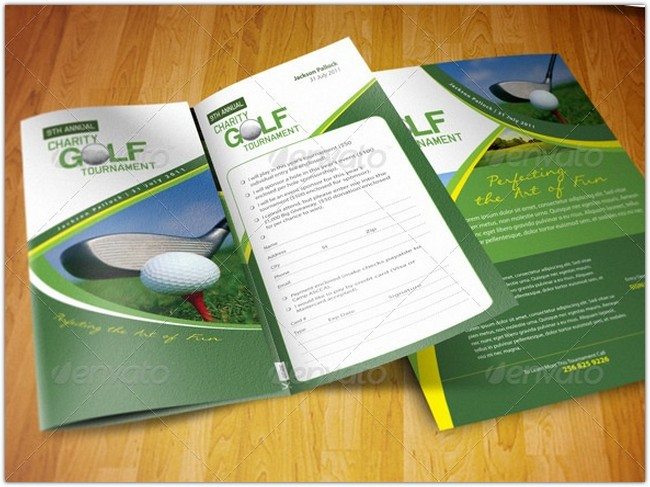 Golf Tournament Brochure Trifold + Flyer Ad