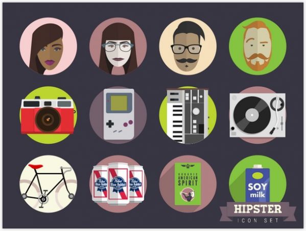 32+ Free Flat Hipster Icons and Vector Designs - Templatefor