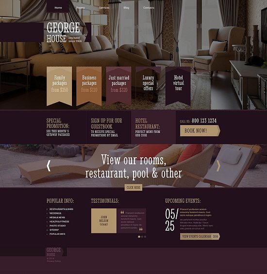 Hotels Responsive WordPress Theme