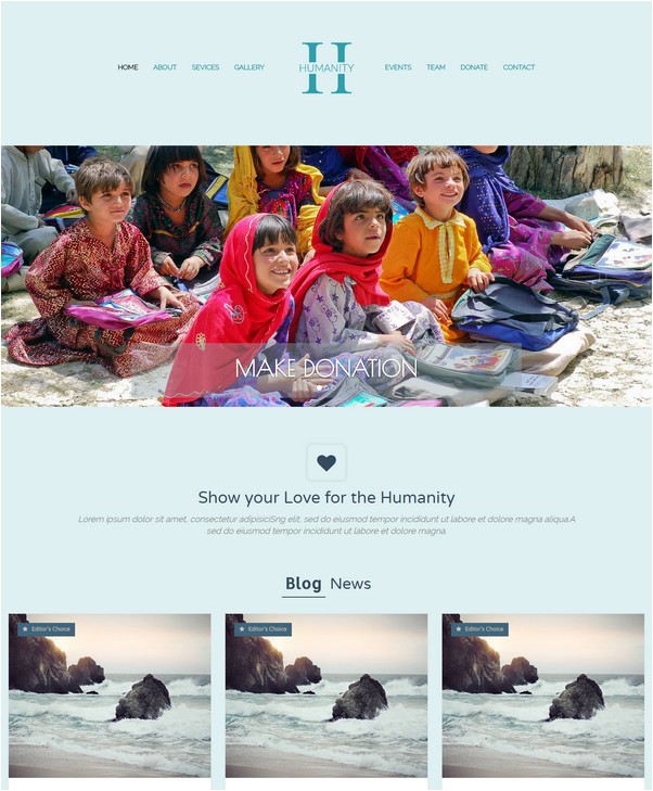 Humanity - Non Profit Charity Website Bootstrap Template with HTML5