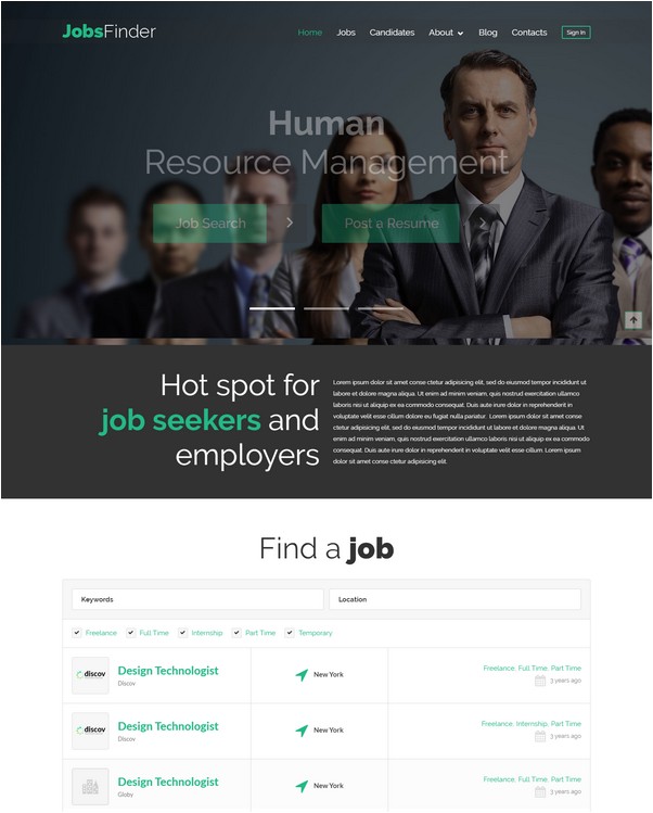 Job Portal Responsive WordPress Theme