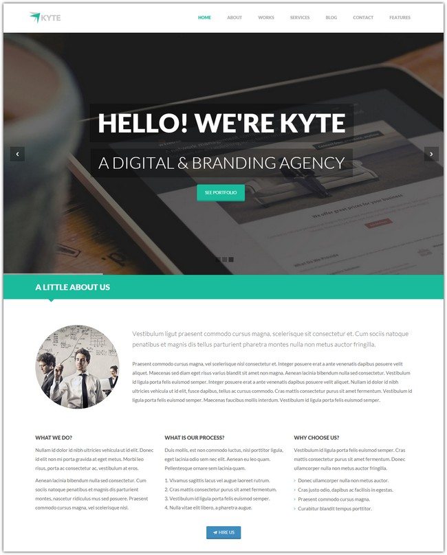 Kyte - Flat Onepage Responsive HTML5 Template