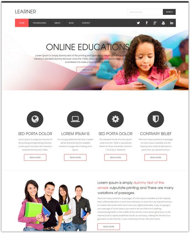 Learner a Educational Flat Responsive web template