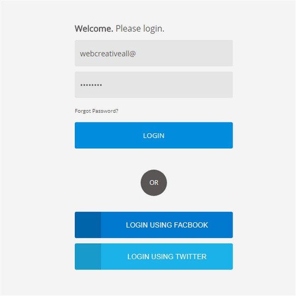 Login with Facebook or Twitter