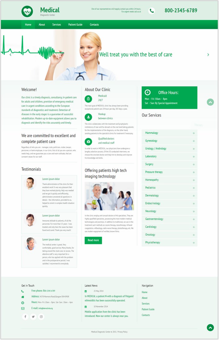 Medical Responsive Moto CMS 3 PHP Template