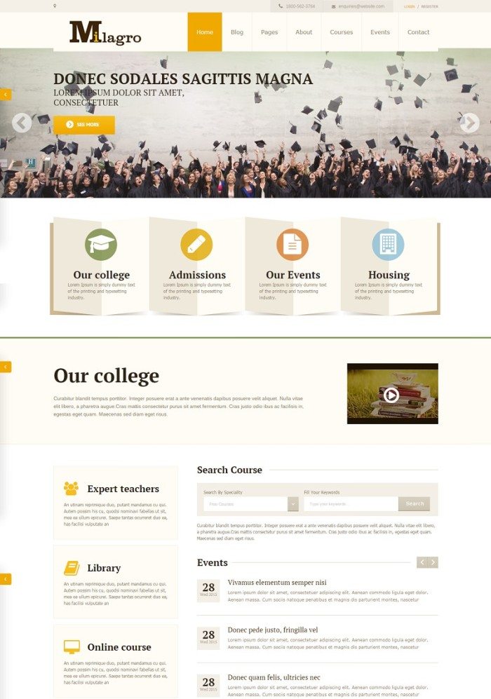 Milagro - Learning and Courses WordPress Theme