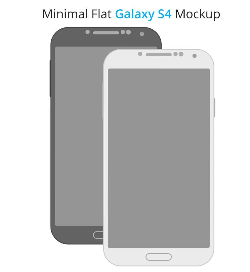 Minimal Flat Galaxy S4 Mockup