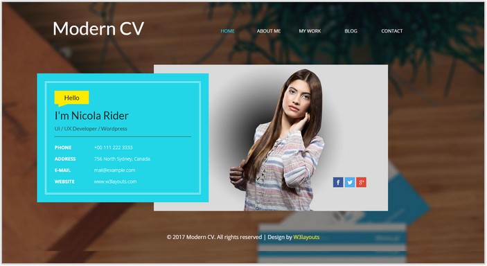 Modern CV Responsive Web Template