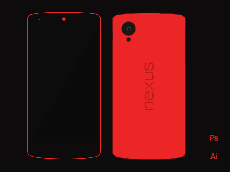 Nexus 5 flat mock-up
