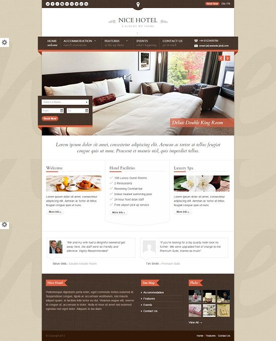 Nice Hotel - WordPress Theme