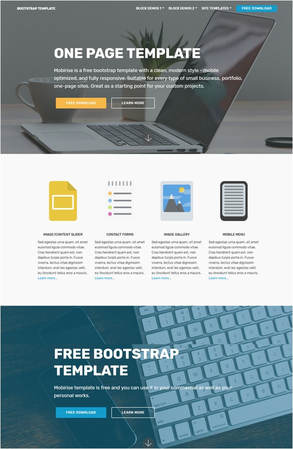 One Page Bootstrap Template