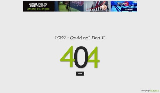 Oops 404 Page Not Found Mobile Website Template
