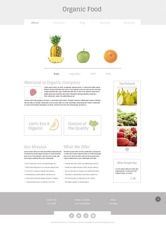 Organic Food Free HTML5 Template