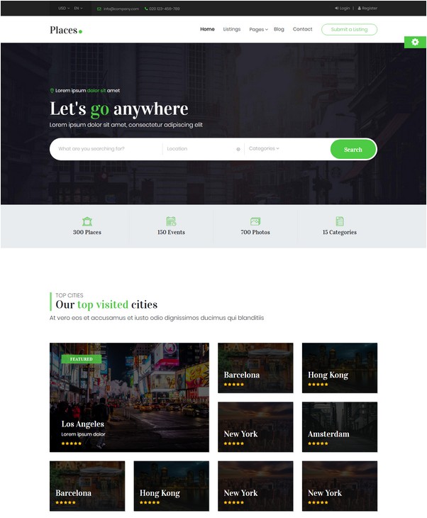 PLACES - BOOTSTRAP 4 DIRECTORY TEMPLATE