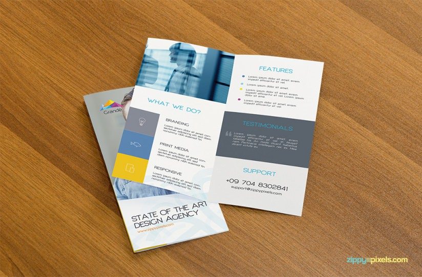 PSD Mockup of Two Bifold Flyers